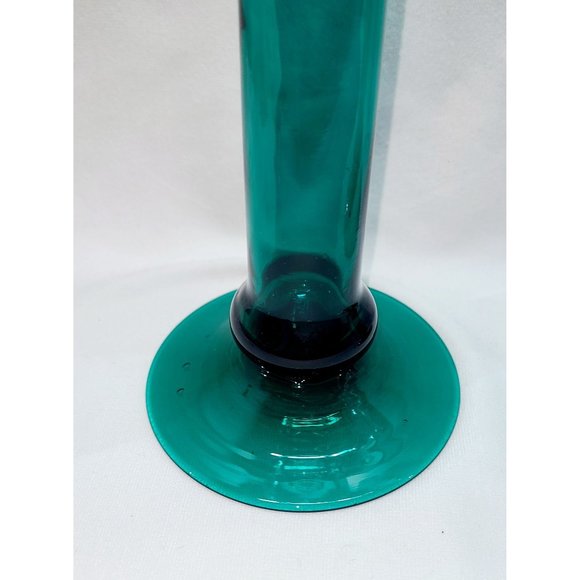 Tall blown glass teal candle holders 14.75" - Picture 7 of 11
